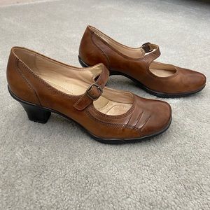 Brown Leather Mary Jane 2” Heels